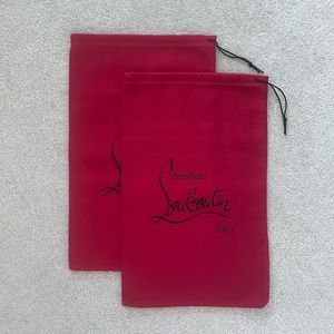 Christian Louboutin Red Slim Felt Dust Shoe Bags